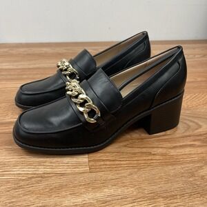 Bandolino Misha 3 Women's Loafers Black‎ Size 10 Chain Detail NEW